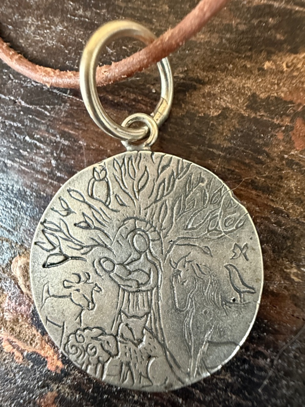 Jes MaHarry Sterling Silver “Lifegiving Tree”  leather cord Necklace. NWT.